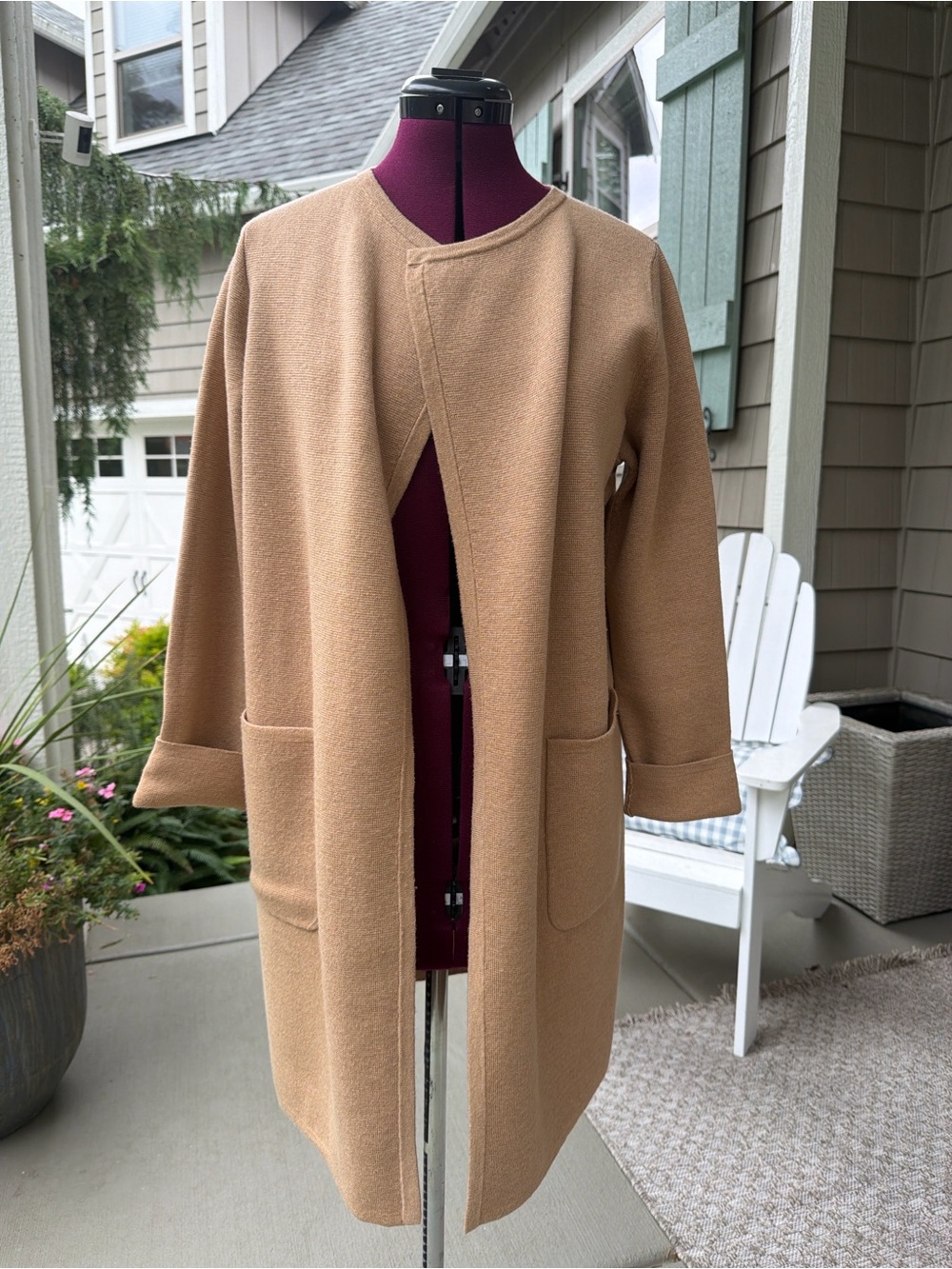 J.Crew Women’s Open-Front Camel Coatigan Sweater